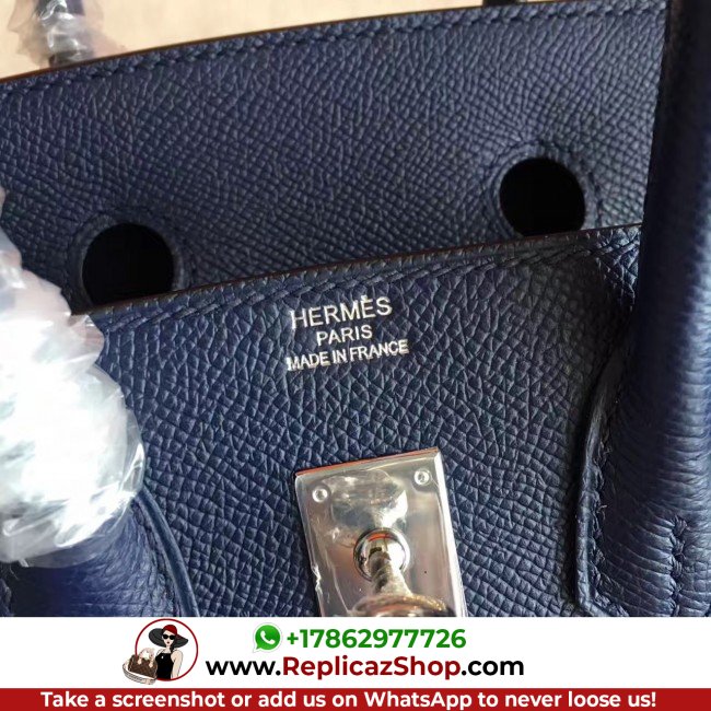 Hermes Sapphire Epsom Birkin 25cm Lushentic Grade Replica - Image 2