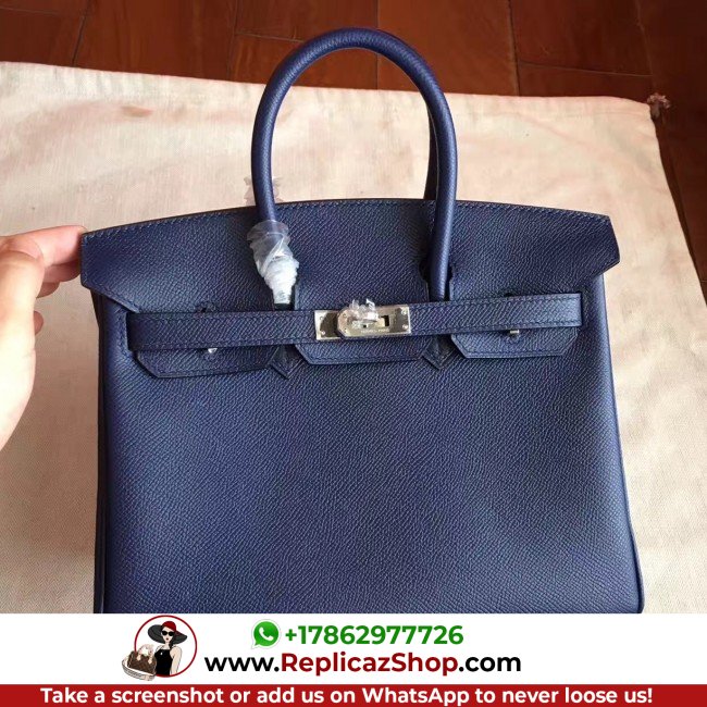 Hermes Sapphire Epsom Birkin 25cm Lushentic Grade Replica