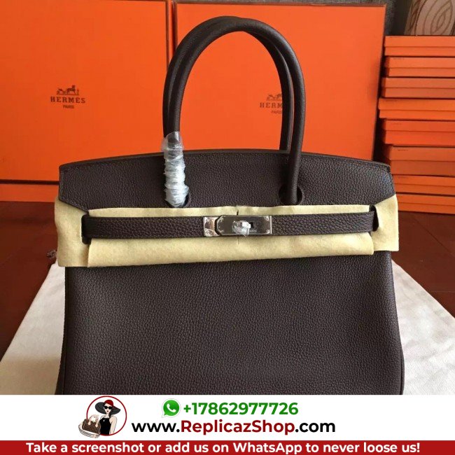 Hermes Cafe Clemence Birkin 30cm Lushentic AAAAA Grade Replica - Image 8