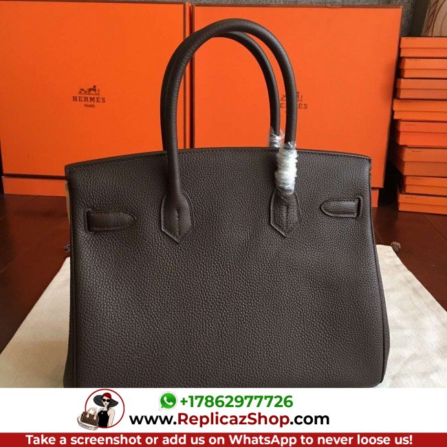 Hermes Cafe Clemence Birkin 30cm Lushentic AAAAA Grade Replica - Image 9