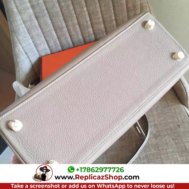 Hermes Grey Clemence Kelly Retourne 28cm Lushentic AAAAA Grade Replica - Image 5