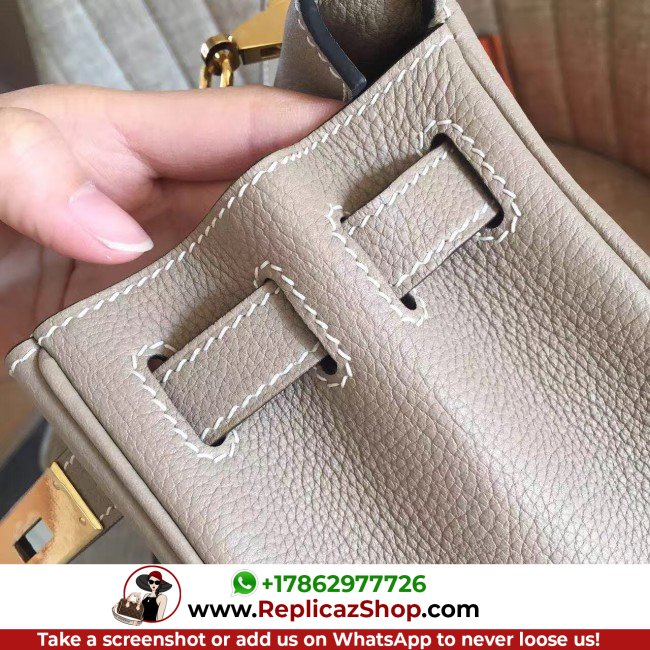 Hermes Grey Clemence Kelly Retourne 28cm Lushentic AAAAA Grade Replica - Image 6