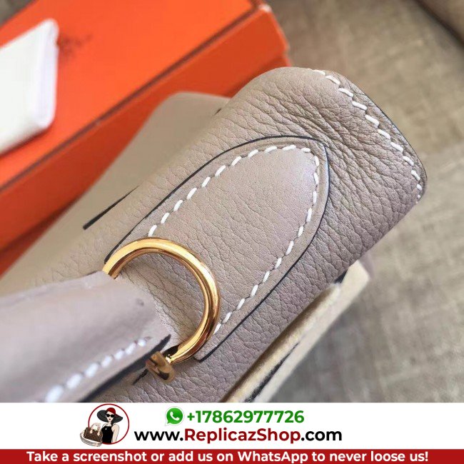 Hermes Grey Clemence Kelly Retourne 28cm Lushentic AAAAA Grade Replica - Image 7