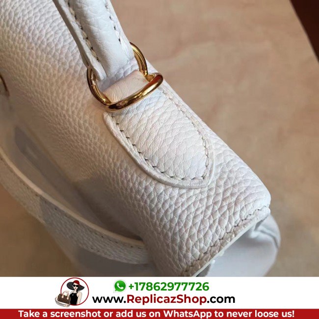 Hermes White Clemence Kelly Retourne 32cm Lushentic AAAAA Grade Replica - Image 5