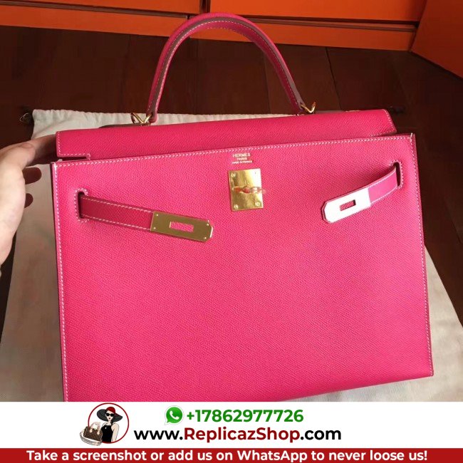 Hermes Rose Tyrien Epsom Kelly 32cm Sellier Lushentic AAAAA Grade Replica - Image 6
