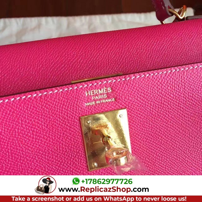 Hermes Rose Tyrien Epsom Kelly 32cm Sellier Lushentic AAAAA Grade Replica - Image 7