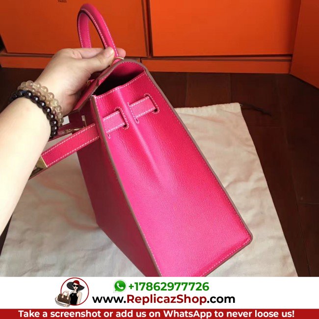 Hermes Rose Tyrien Epsom Kelly 32cm Sellier Lushentic AAAAA Grade Replica - Image 8