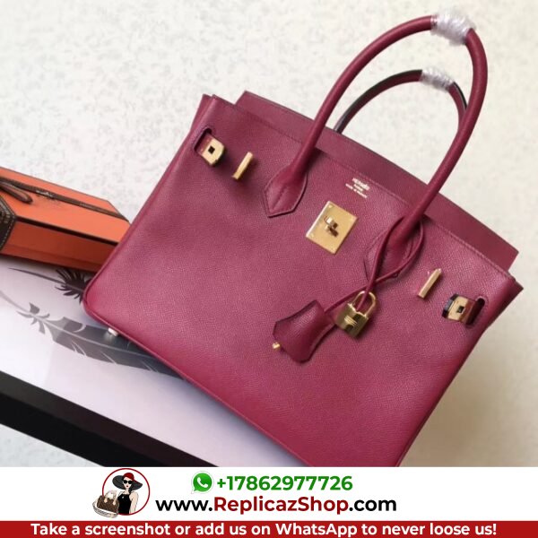 Hermes Ruby Epsom Birkin 30cm Lushentic AAAAA Grade Replica - Image 6