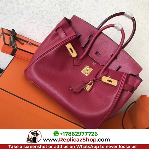 Hermes Ruby Epsom Birkin 30cm Lushentic AAAAA Grade Replica - Image 9