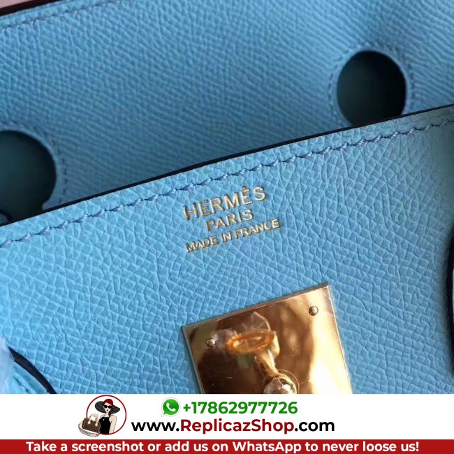 Hermes Blue Atoll Epsom Birkin 30cm Lushentic AAAAA Grade Replica - Image 2