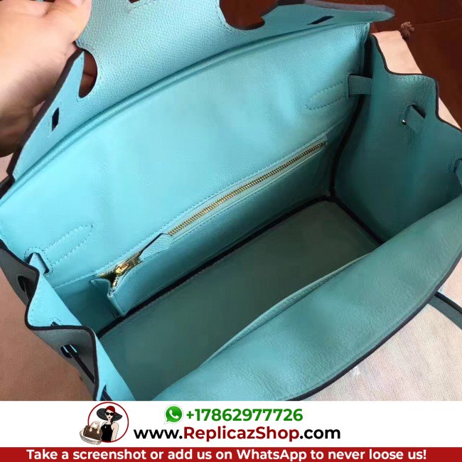 Hermes Blue Atoll Epsom Birkin 30cm Lushentic AAAAA Grade Replica - Image 8