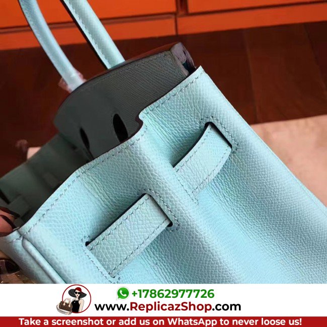 Hermes Blue Atoll Epsom Birkin 30cm Lushentic AAAAA Grade Replica - Image 10