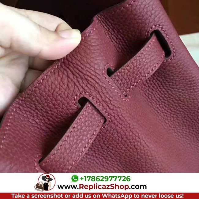 Hermes Bordeaux Clemence Birkin 35cm Lushentic AAAAA Grade Replica - Image 6