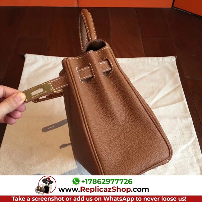 Hermes Gold Clemence Kelly Retourne 28cm Lushentic AAAAA Grade Replica - Image 4