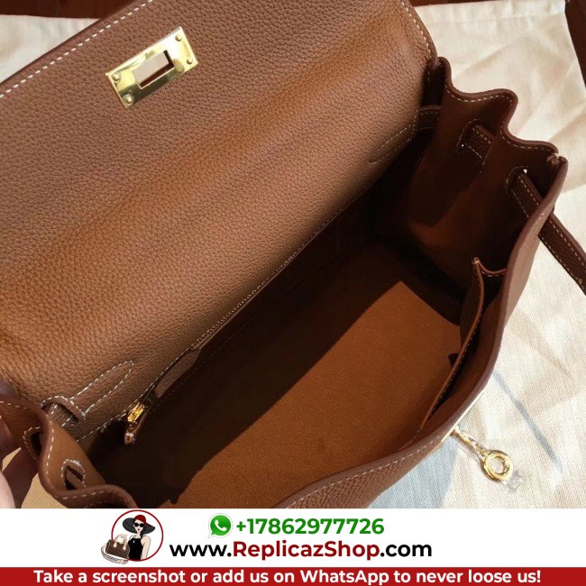 Hermes Gold Clemence Kelly Retourne 28cm Lushentic AAAAA Grade Replica - Image 5