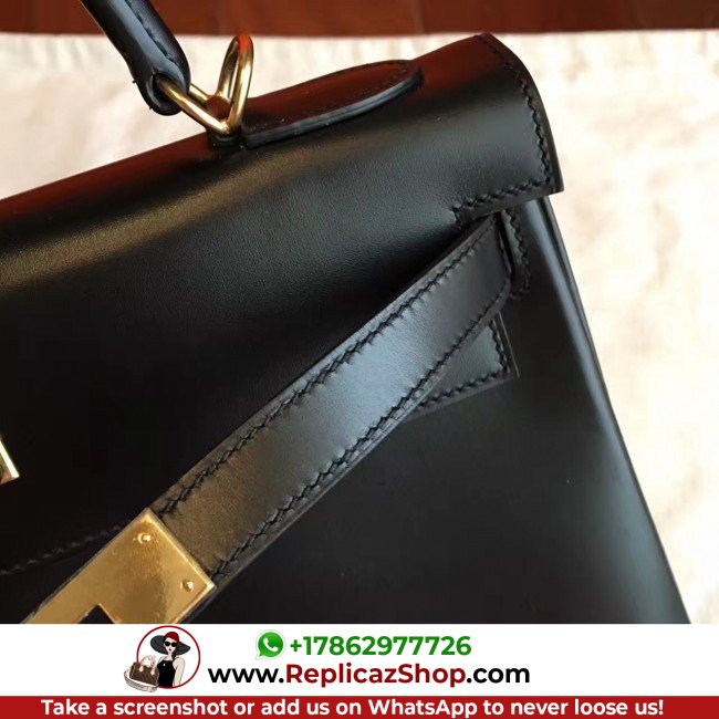 Hermes Black Box Kelly Retourne 32cm Lushentic AAAAA Grade Replica - Image 3
