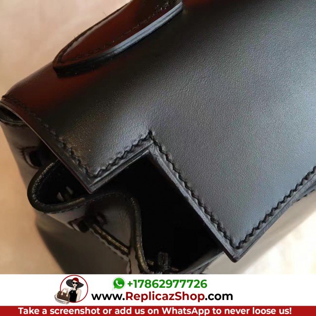 Hermes Black Box Kelly Retourne 32cm Lushentic AAAAA Grade Replica - Image 4