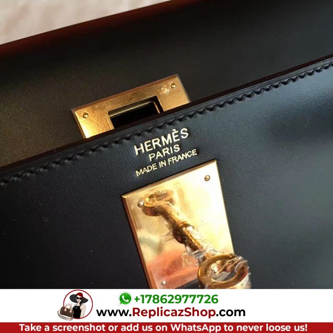 Hermes Black Box Kelly Retourne 32cm Lushentic AAAAA Grade Replica - Image 6