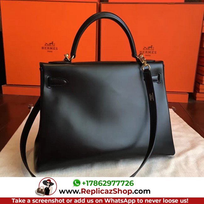 Hermes Black Box Kelly Retourne 32cm Lushentic AAAAA Grade Replica - Image 8