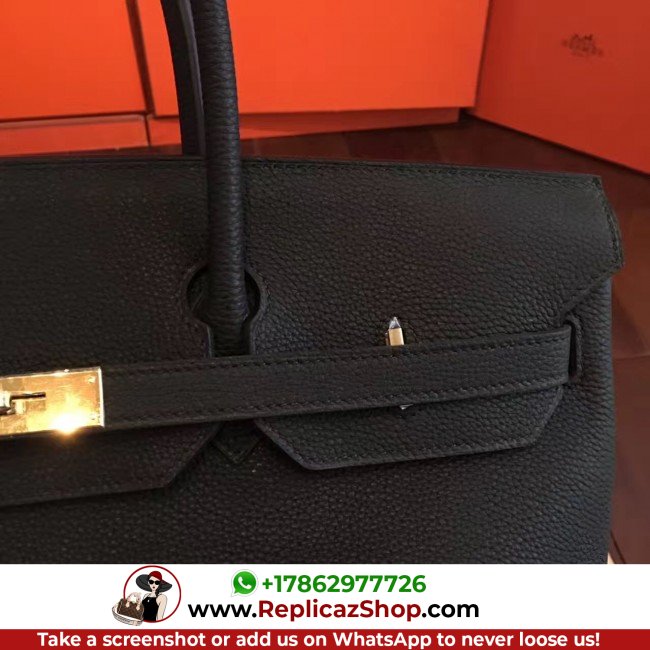 Hermes Black Clemence Birkin 40cm Lushentic AAAAA Grade Replica - Image 3
