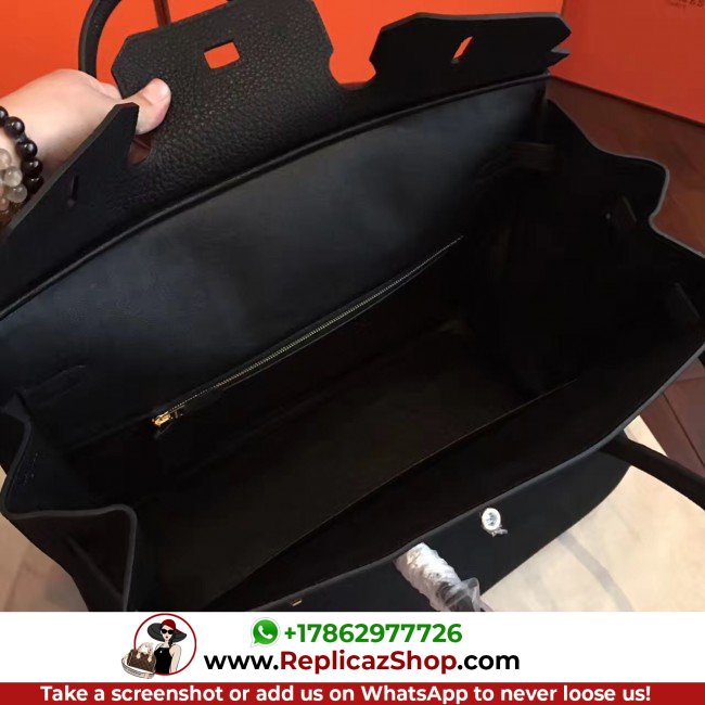 Hermes Black Clemence Birkin 40cm Lushentic AAAAA Grade Replica - Image 4