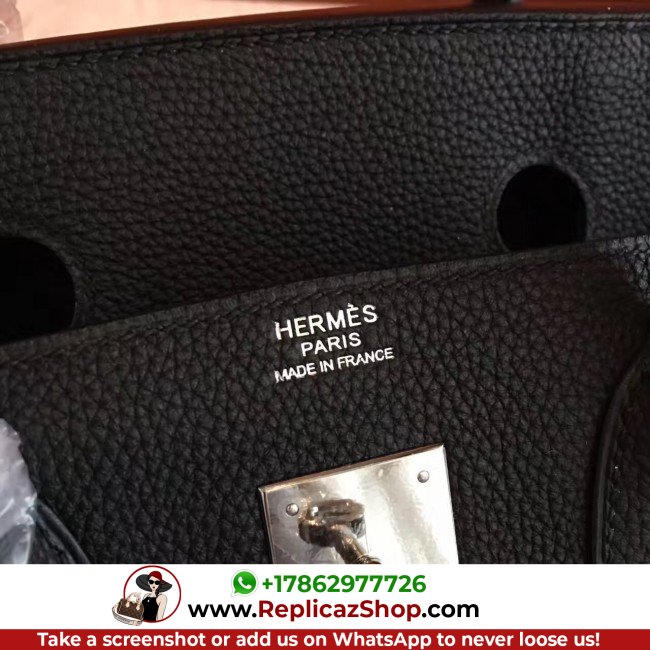 Hermes Black Clemence Birkin 40cm Lushentic AAAAA Grade Replica - Image 5
