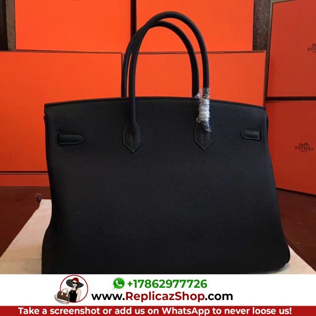 Hermes Black Clemence Birkin 40cm Lushentic AAAAA Grade Replica - Image 8