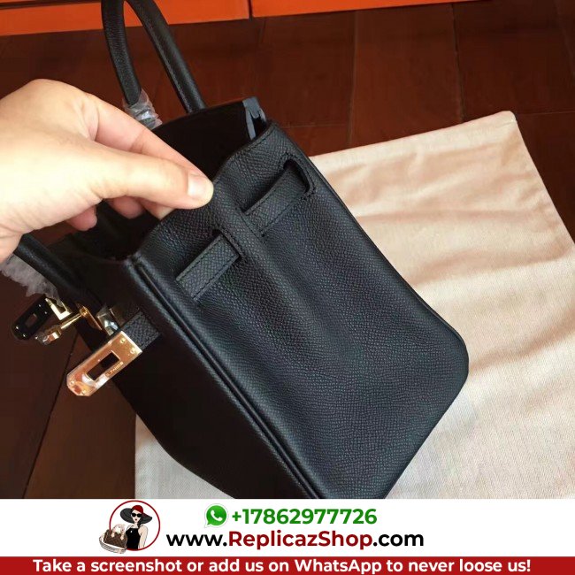 Hermes Black Epsom Birkin 25cm Lushentic Grade Replica - Image 6