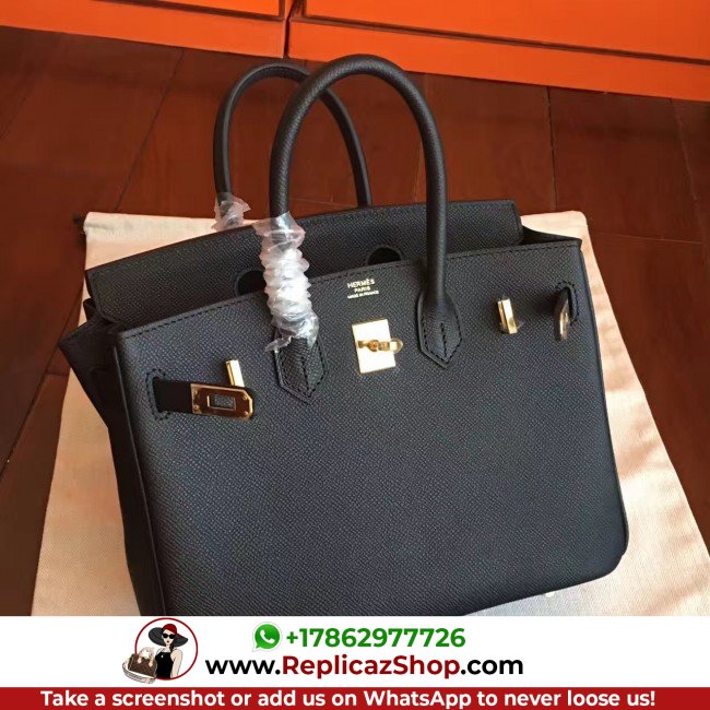 Hermes Black Epsom Birkin 25cm Lushentic Grade Replica - Image 7