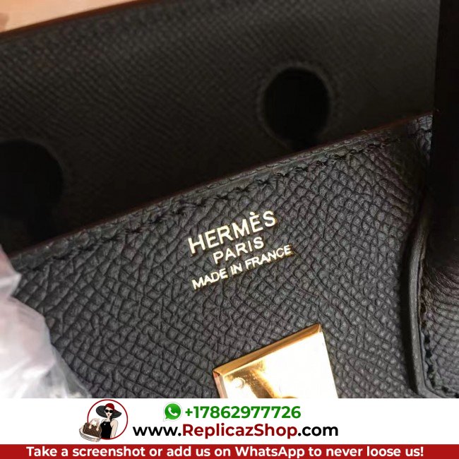 Hermes Black Epsom Birkin 25cm Lushentic Grade Replica - Image 8