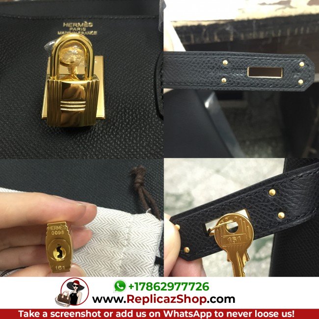 Hermes Black Epsom Birkin 30cm Lushentic AAAAA Grade Replica - Image 4