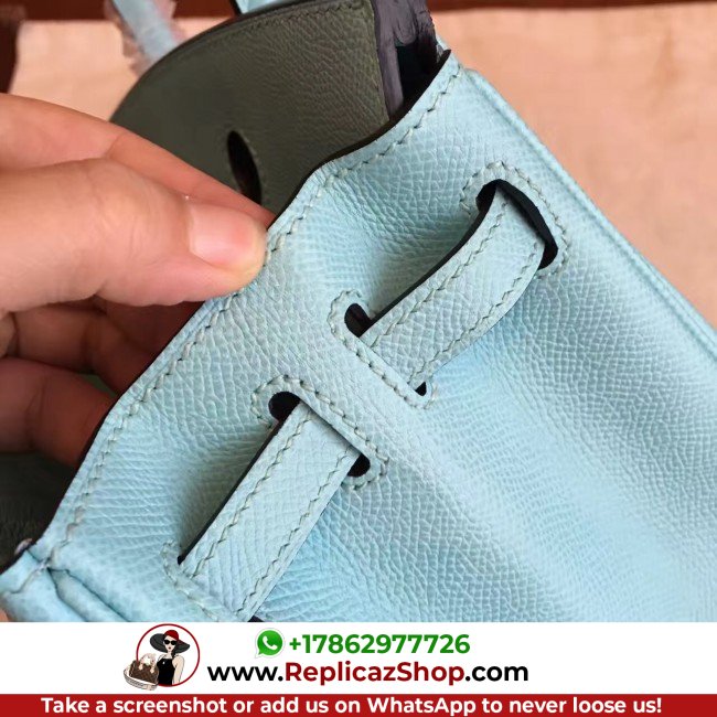 Hermes Blue Atoll Epsom Birkin 25cm Lushentic Grade Replica - Image 2