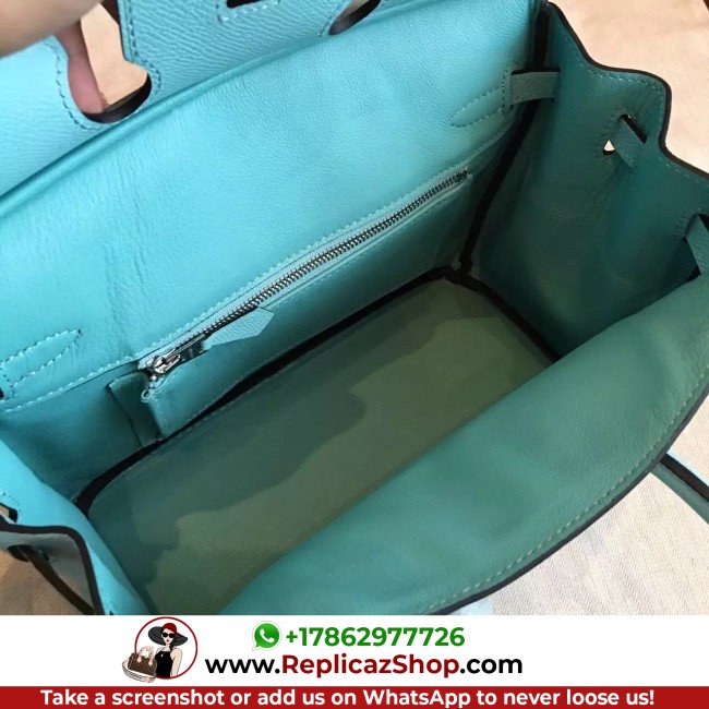 Hermes Blue Atoll Epsom Birkin 25cm Lushentic Grade Replica - Image 4