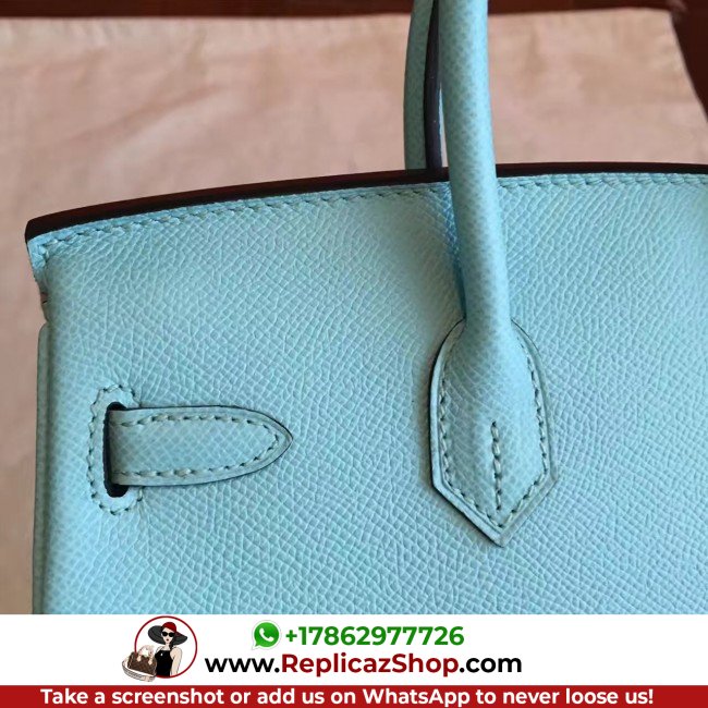 Hermes Blue Atoll Epsom Birkin 25cm Lushentic Grade Replica - Image 6