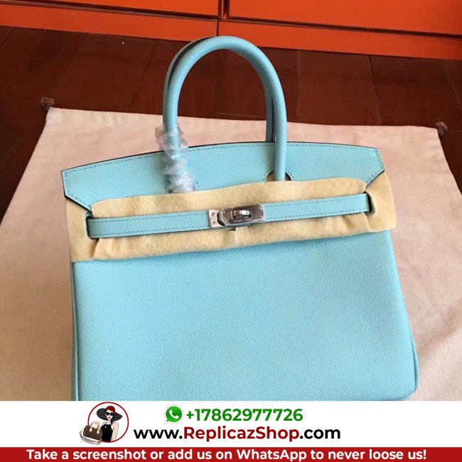 Hermes Blue Atoll Epsom Birkin 25cm Lushentic Grade Replica - Image 7