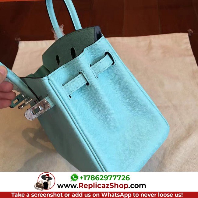 Hermes Blue Atoll Epsom Birkin 25cm Lushentic Grade Replica - Image 8
