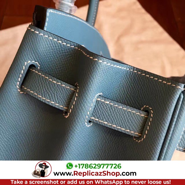 Hermes Blue Jean Epsom Birkin 30cm Lushentic AAAAA Grade Replica - Image 3