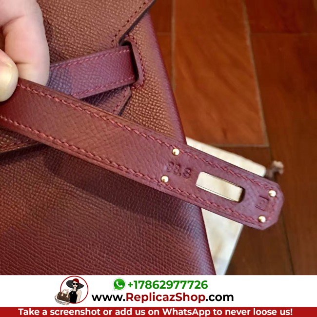 Hermes Bordeaux Epsom Birkin 40cm Lushentic AAAAA Grade Replica - Image 3