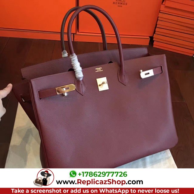 Hermes Bordeaux Epsom Birkin 40cm Lushentic AAAAA Grade Replica - Image 4