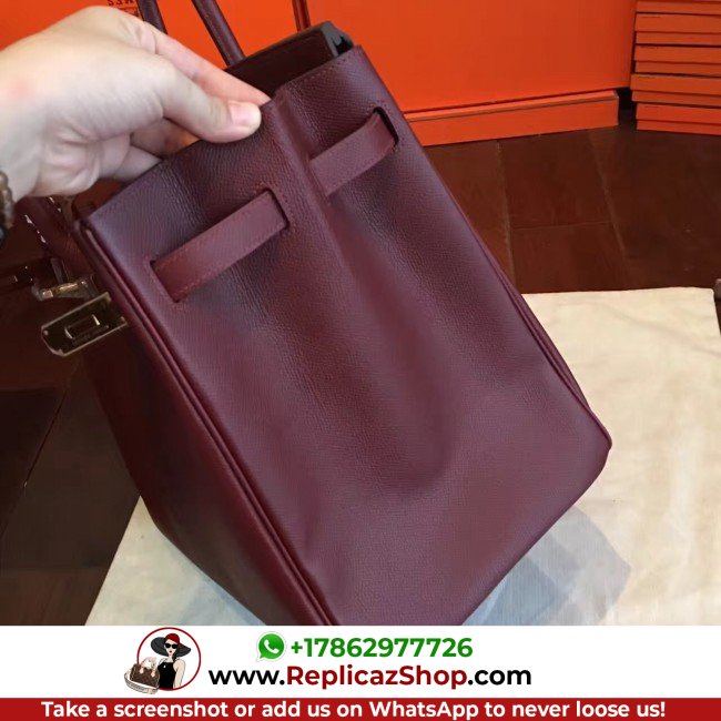 Hermes Bordeaux Epsom Birkin 40cm Lushentic AAAAA Grade Replica - Image 9