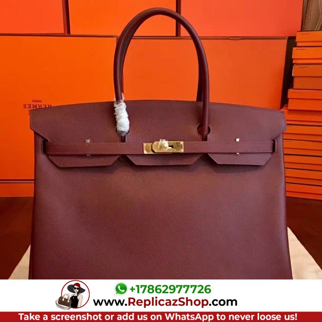 Hermes Bordeaux Epsom Birkin 40cm Lushentic AAAAA Grade Replica