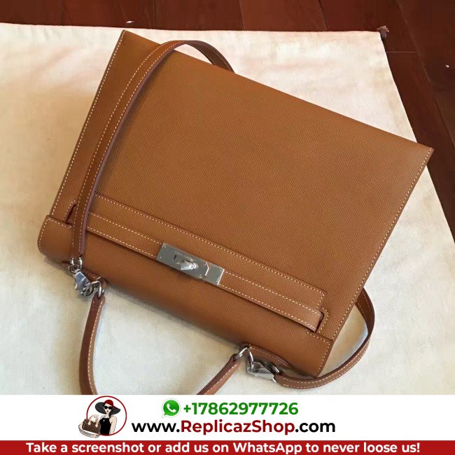 Hermes Brown Epsom Kelly 32cm Sellier Lushentic AAAAA Grade Replica - Image 5
