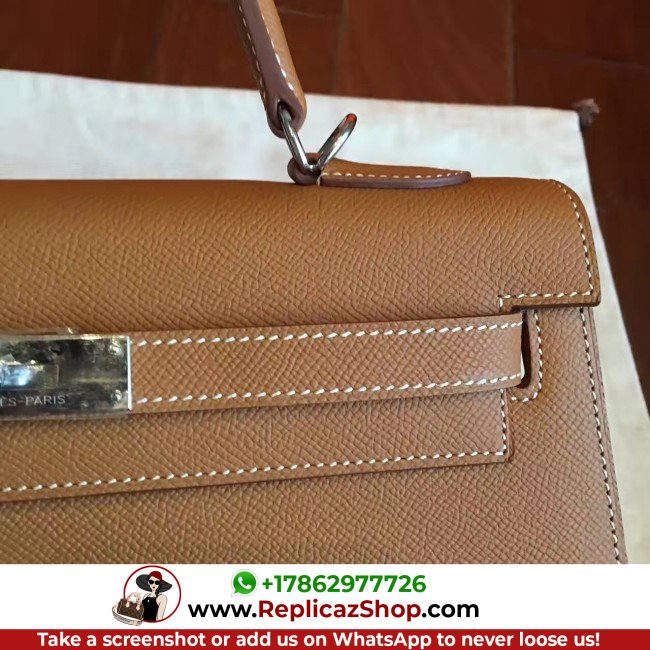 Hermes Brown Epsom Kelly 32cm Sellier Lushentic AAAAA Grade Replica - Image 6