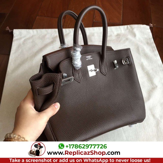 Hermes Cafe Clemence Birkin 25cm Lushentic Grade Replica - Image 5