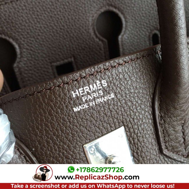 Hermes Cafe Clemence Birkin 25cm Lushentic Grade Replica - Image 7