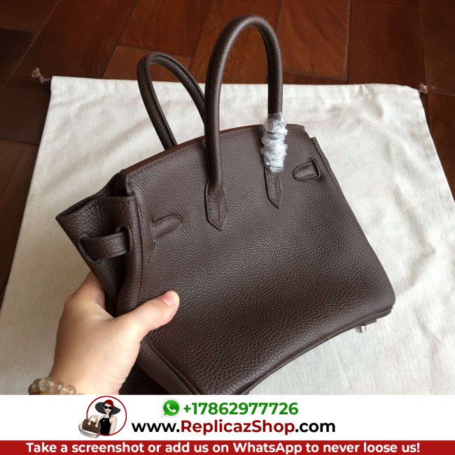 Hermes Cafe Clemence Birkin 25cm Lushentic Grade Replica - Image 8