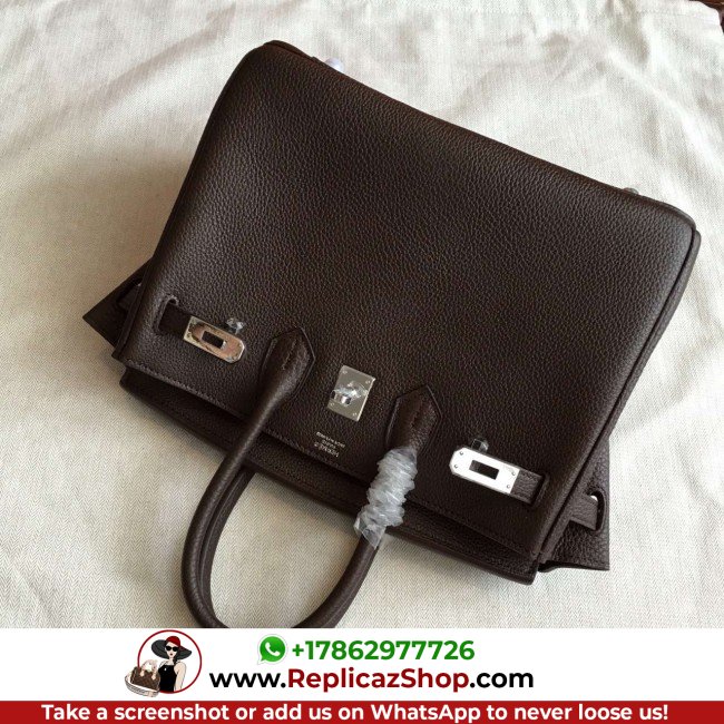 Hermes Cafe Clemence Birkin 25cm Lushentic Grade Replica - Image 9