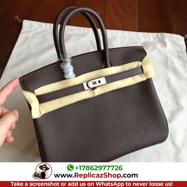 Hermes Cafe Clemence Birkin 25cm Lushentic Grade Replica - Image 10