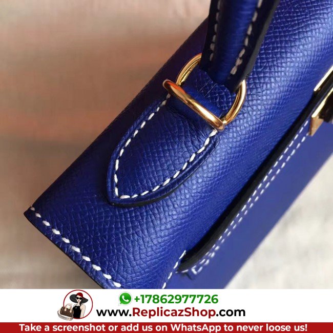 Hermes Electric Blue Epsom Kelly 25cm Sellier Lushentic AAAAA Grade Replica - Image 8