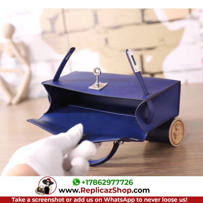 Hermes Electric Blue Epsom Kelly Mini II 20cm Lushentic AAAAA Grade Replica - Image 3